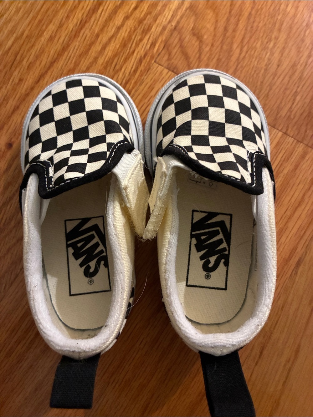 Vans Kids Classic Slip-On Checkerboard Black/White baby size 4